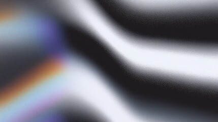 Textured black surface with iridescent rainbow light and soft curves, representing abstract design, modern art, and vibrant visual texture. Concept of digital art, futuristic decor