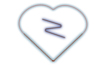 Neon heart sign or frame. Happy Valentine neon lights heart design element. Vector abstract background. Geometric glow outline shape or laser glowing lines. Abstract background with place for text.