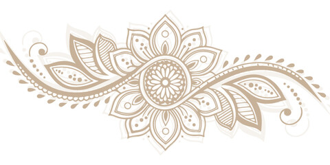 Delicate Henna Style Floral Decoration for Wedding Invitations