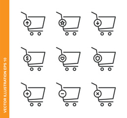 Shopping Cart line icons- Mini collection and editable stroke series icon