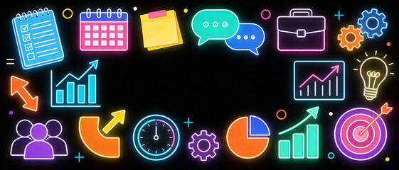 Kpi performance card with target, marketing, analysis, graph, chart, strategy, management