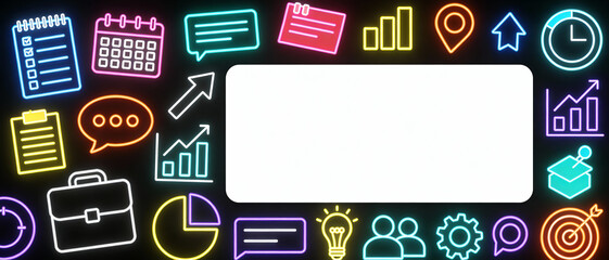Kpi performance card with strategy, management, marketing, analysis, target, chart, graph