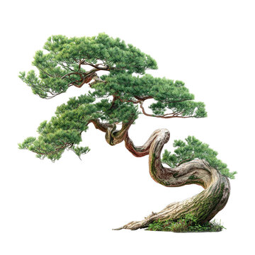 Japanese Pine Tree on Black