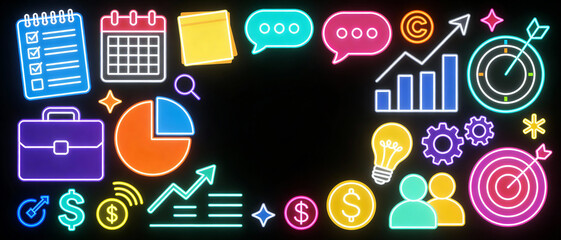 Kpi performance card with strategy, analysis, graph, management, chart, marketing, target