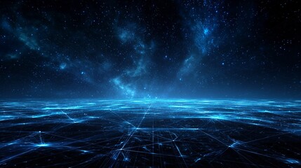 A Vast Digital Cosmos: Exploring the Infinite Depths of a Technological Universe with Interconnected Stars and Grids