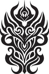 Abstract Tribal Tattoo Vector &ndash; Bold Black Silhouette Design