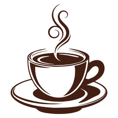 Obraz premium Hot coffee cup icon illustration