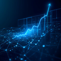 abstract background with business financial growth chart, Finance Analytics Display with Positive Indicators
