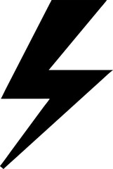 Bold black lightning bolt electric energy symbol silhouette