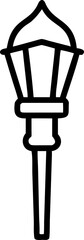 Black silhouette of a garden stake light icon