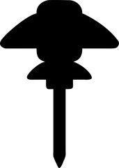 Black silhouette of a garden stake light icon