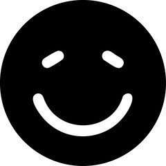 A cheerful white smiley face icon for digital use