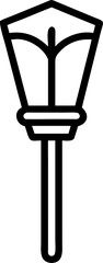 Black silhouette of a garden stake light icon