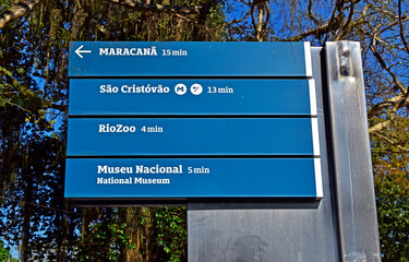 Street sign on Sao Cristovao neighborhood, Rio de Janeiro, Brazil