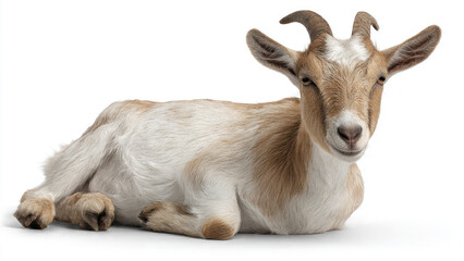 Obraz premium Cute Goat Resting, Isolated