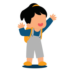 girl with his hands up