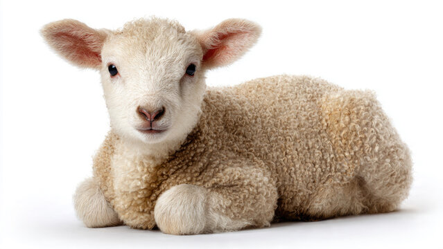 Cute Lamb Isolated on White