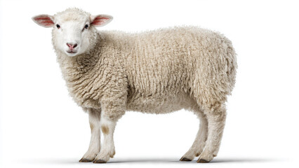 Cute Lamb on White Background