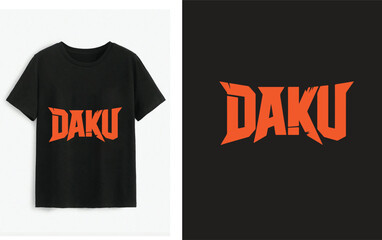 Fototapeta premium Stylish black t-shirt featuring an orange 