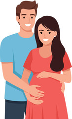 Fototapeta premium pregnant woman with partner loving care pregnant.