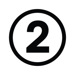 Number two inside circle icon