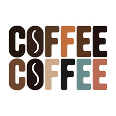 Multi-Color Retro Coffee Typography Poster
