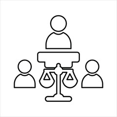 judgment icons. simple line vector illustration