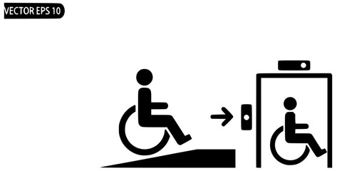 Wheelchair Accessibility Wayfinding Icon Silhouette