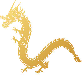 Golden Chinese Dragon Illustration