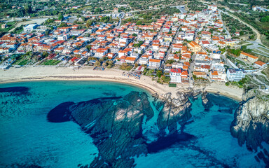 Stunning aerial picture of Sarti, Sithonia in Greece