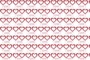 Valentine&rsquo;s Day Seamless Heart Pattern with LOVE Text &ndash; Minimalist Romantic Background