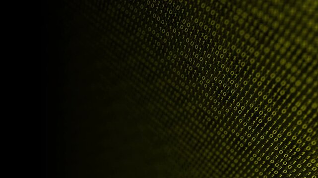Abstract Yellow Binary Code Digital Background