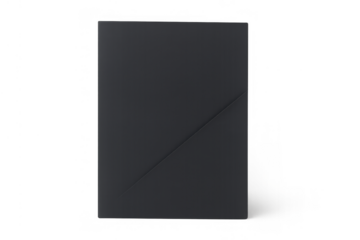 Black presentation folder mock-up template, a blank stationery item for corporate branding use, for holding documents. Transparent background