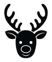  Christmas Reindeer Face Vector with Antlers Illustration