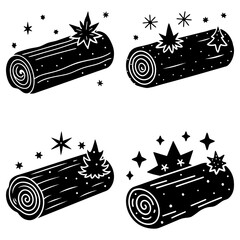 Burning Logs with Spark Effects on White Background firewood sparks