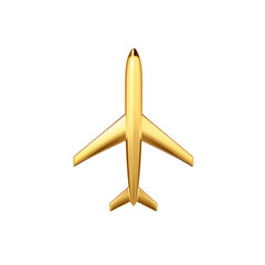 Golden Airplane Seen From Above in a Simple Design at an Unknown Time and Place