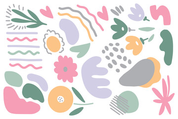 hand drawn organic shapes background