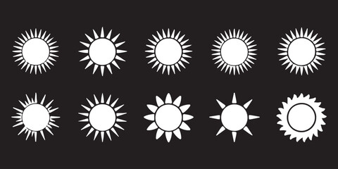 Fototapeta premium sun vector icon set . sun icons set, sunshine and solar glow . eps 10