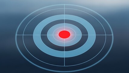 A blue and red target with concentric circles on a gradient background