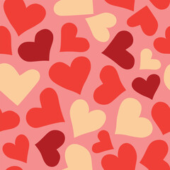 Valentine's Day seamless pattern with hearts - vector illustration