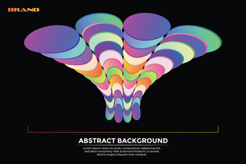 Colorful spiral wave illustration for banner template or flyer. Modern creative digital art with rounded cylinder elements. Abstract background geometric funnel shape design.