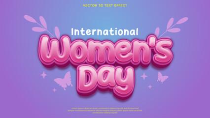 Women's day vector text effect