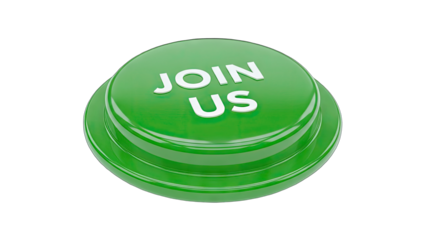 Green Join Us Button on White Background