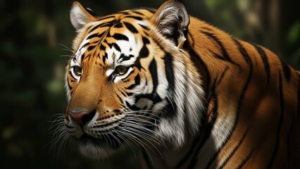 Fototapeta premium Tiger portrait majestic animal wildlife big cat portrait closeup