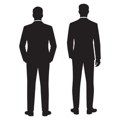 Businessmen Standing Silhouettes – CAD Editable Line Art