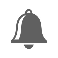 A minimalist gray bell icon symbolizing notifications and alerts for digital interfaces Vector