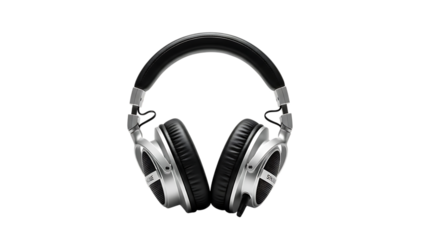 black over ear headphones isolated on a transparent background 1