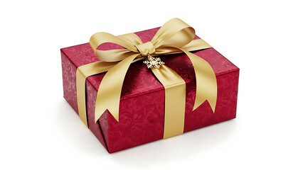 Obraz premium Luxury wrapped Christmas gift with golden ribbon