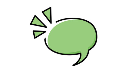 Light Green Speech Bubble with Burst Effect - Clean Vector Illustration