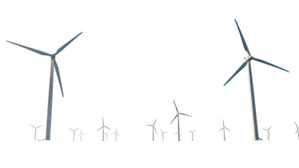 Wind turbine farm generating clean power